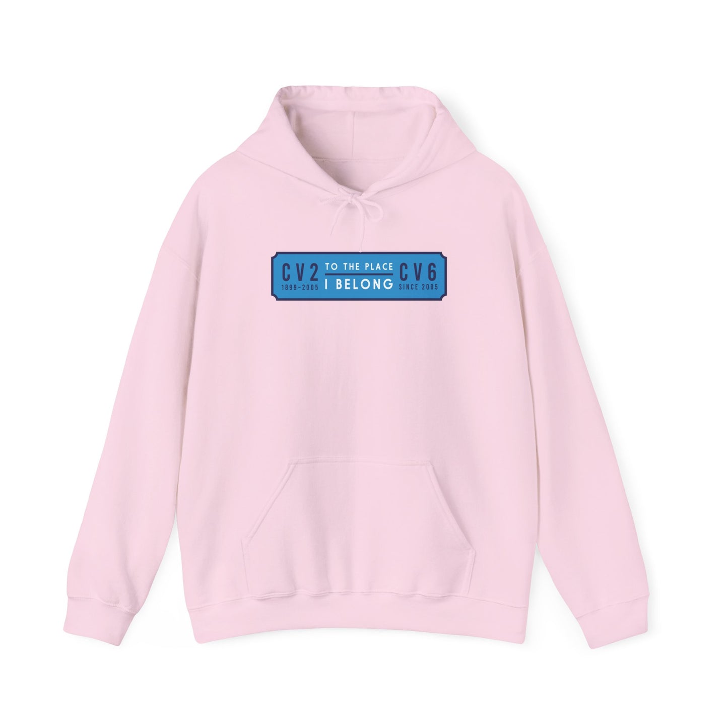 Hooded sweatshirt with sky blue badge (CV2-CV6)