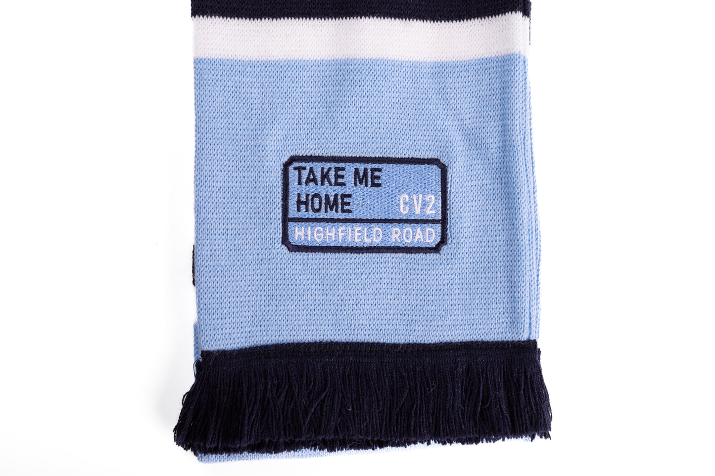 Sky blue scarf with sky blue embroidered badge (CV2)