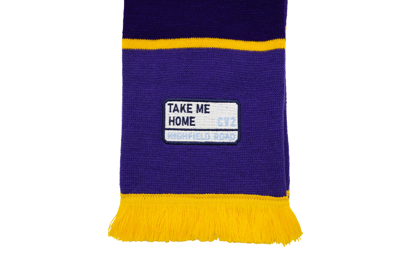 Purple scarf with white embroidered badge (CV2)