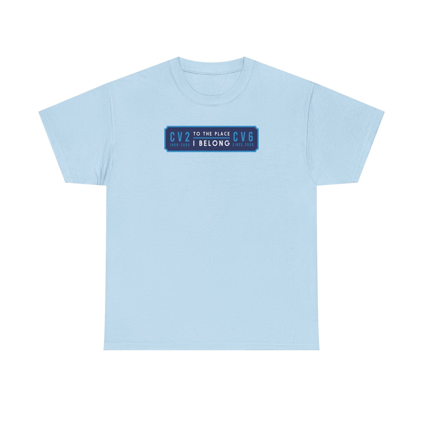 T shirt with navy blue badge (CV2-CV6)