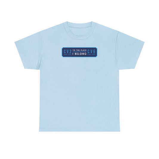T shirt with navy blue badge (CV2-CV6)
