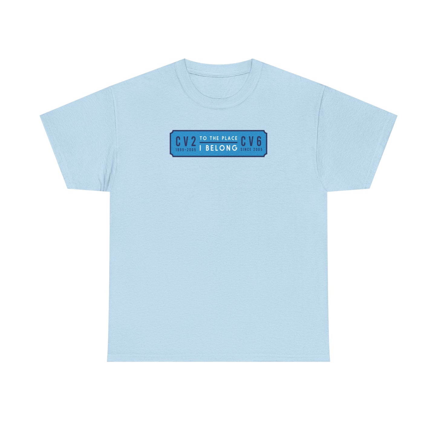 T shirt with sky blue badge (CV2-CV6)