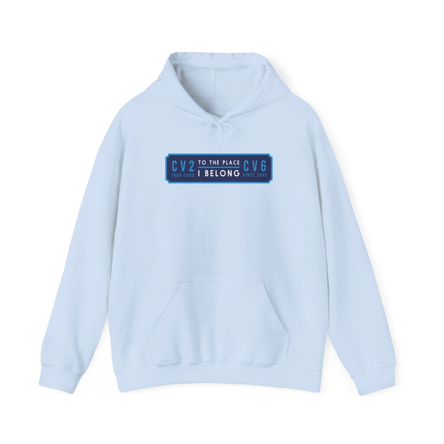 Hooded sweatshirt with navy blue badge (CV2-CV6)