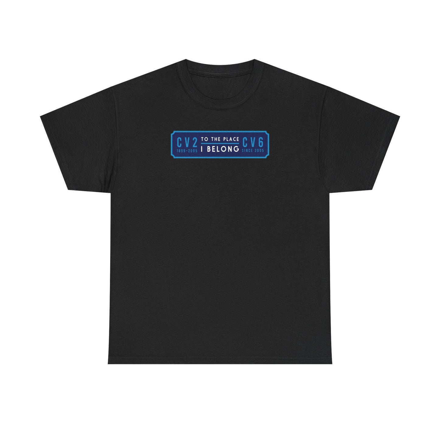 T shirt with navy blue badge (CV2-CV6)