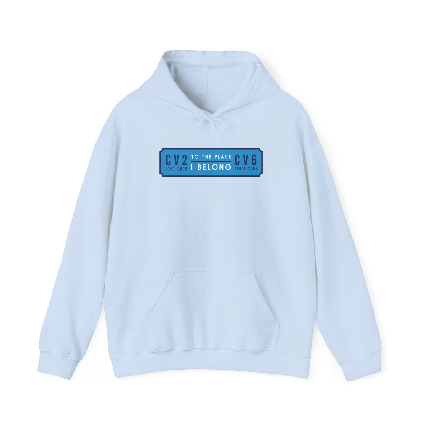 Hooded sweatshirt with sky blue badge (CV2-CV6)