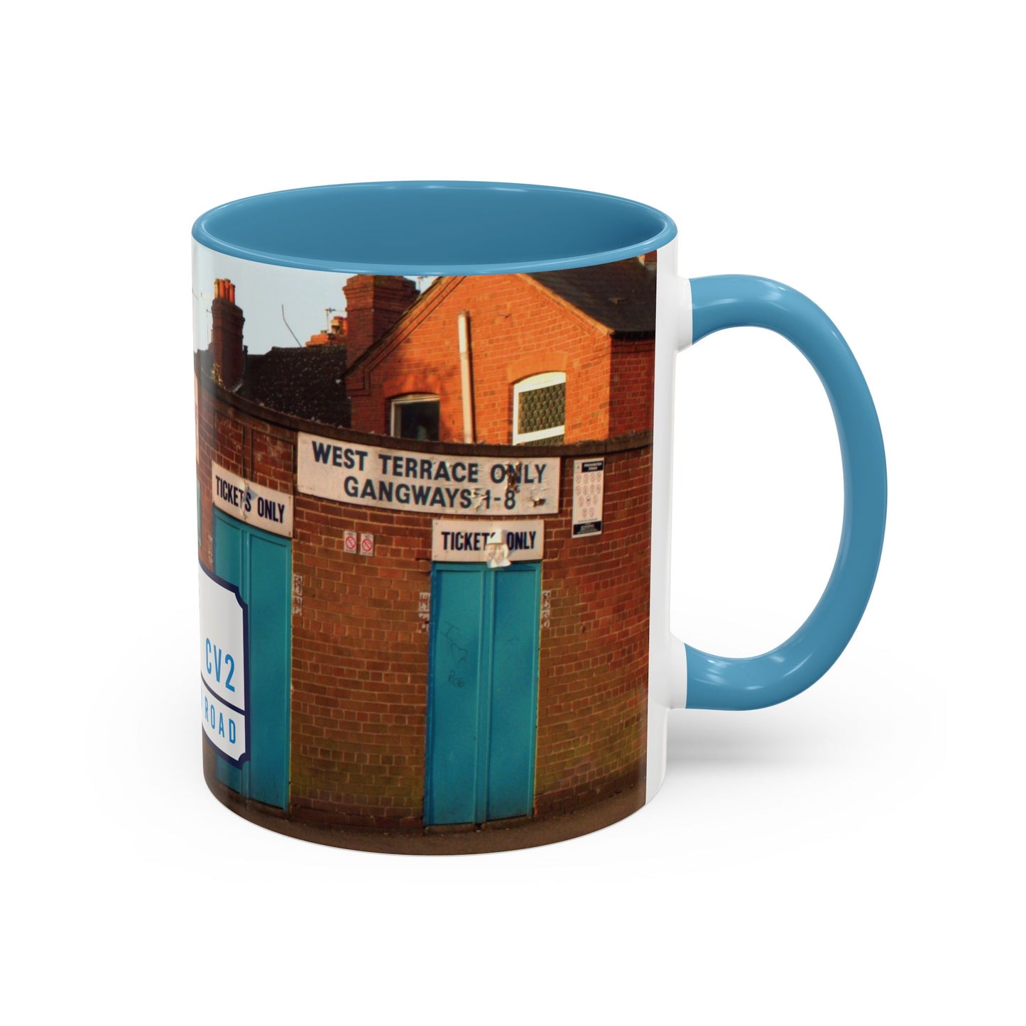 West Terrace mug with white badge (CV2)