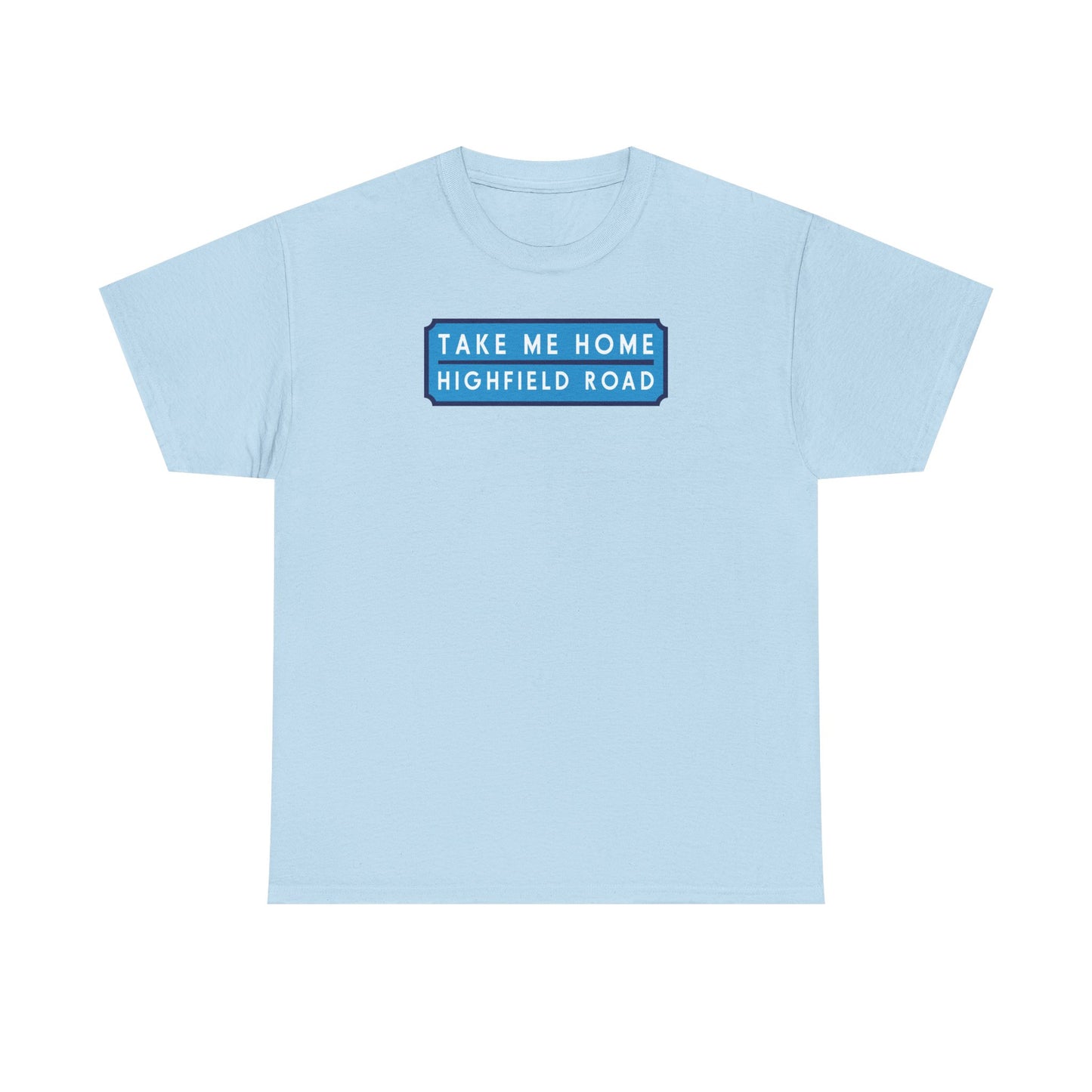 T-shirt with sky blue long badge (CV2)