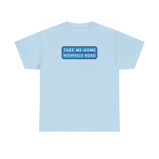 T-shirt with sky blue long badge (CV2)