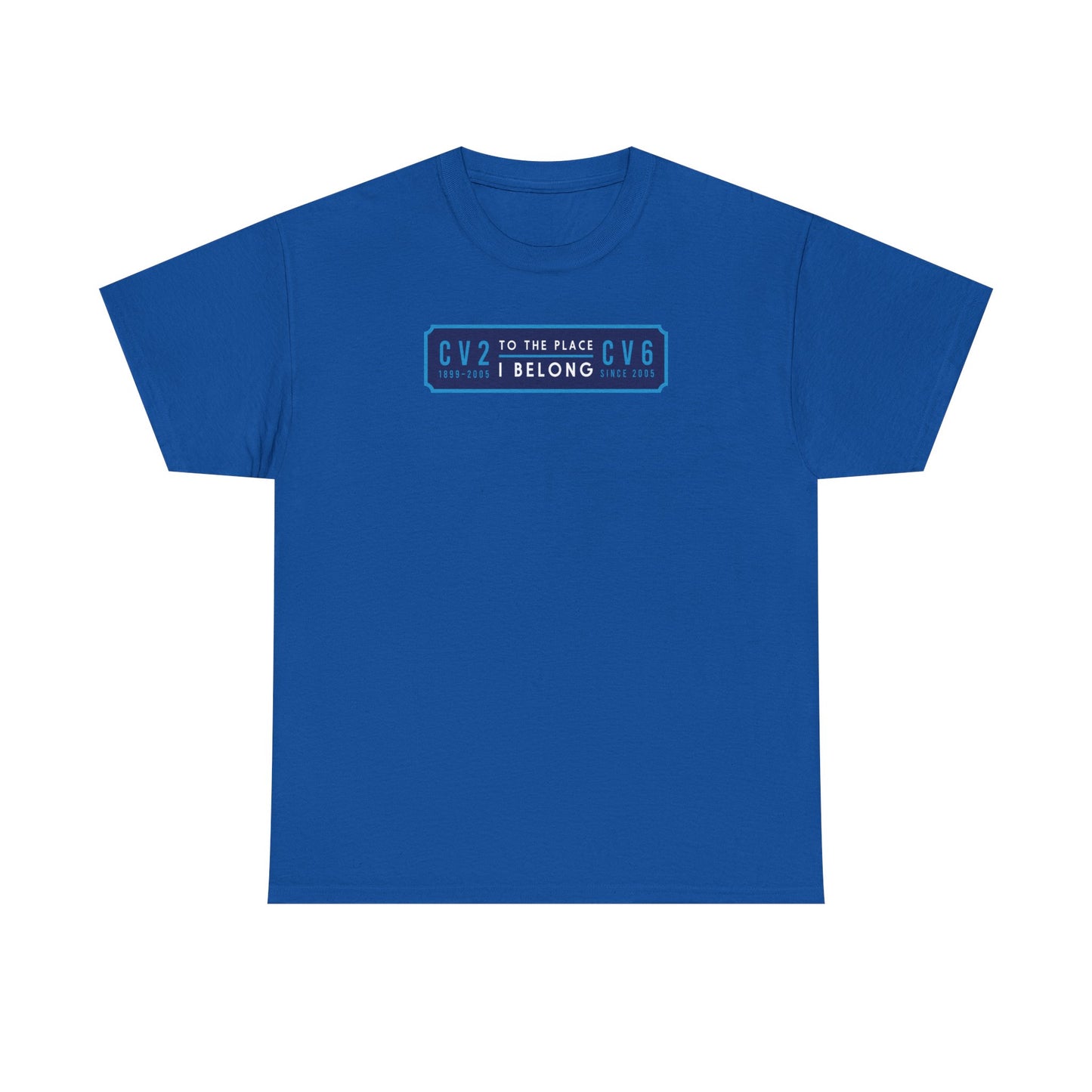 T shirt with navy blue badge (CV2-CV6)