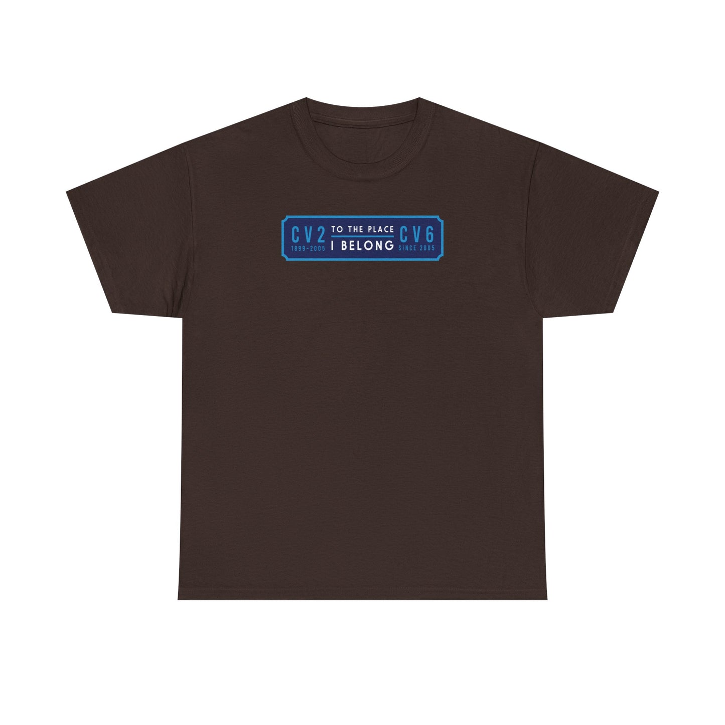 T shirt with navy blue badge (CV2-CV6)