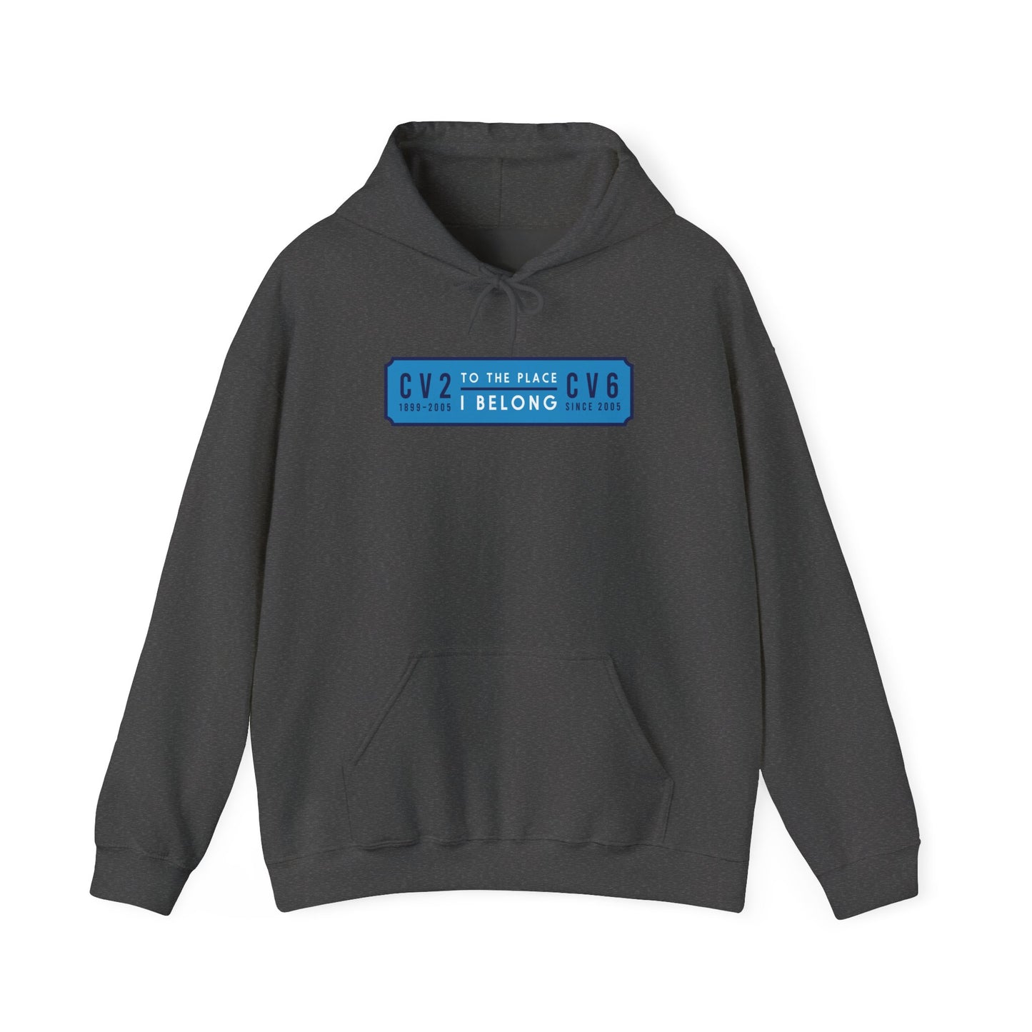 Hooded sweatshirt with sky blue badge (CV2-CV6)
