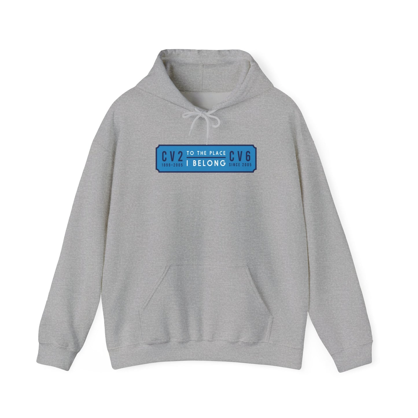 Hooded sweatshirt with sky blue badge (CV2-CV6)