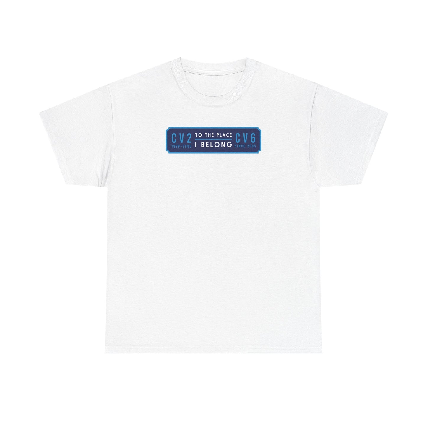 T shirt with navy blue badge (CV2-CV6)