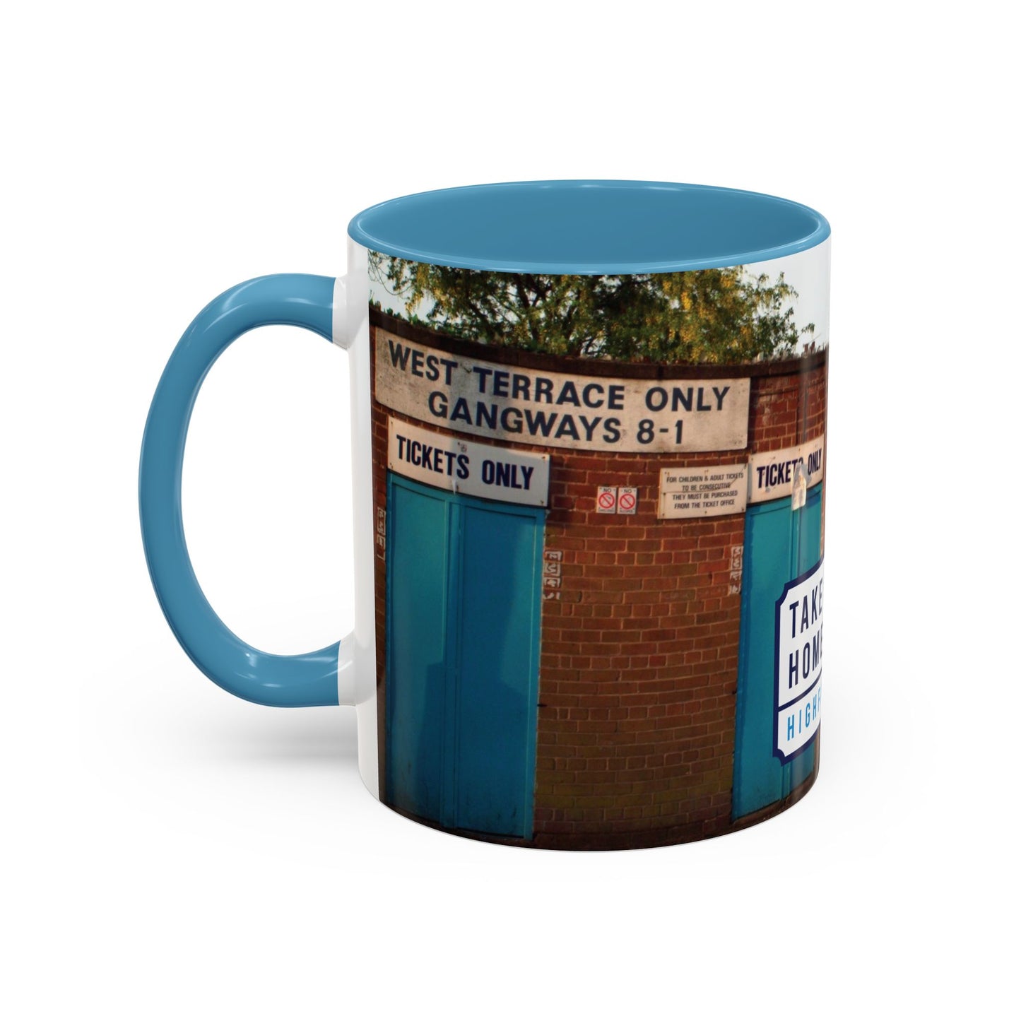 West Terrace mug with white badge (CV2)