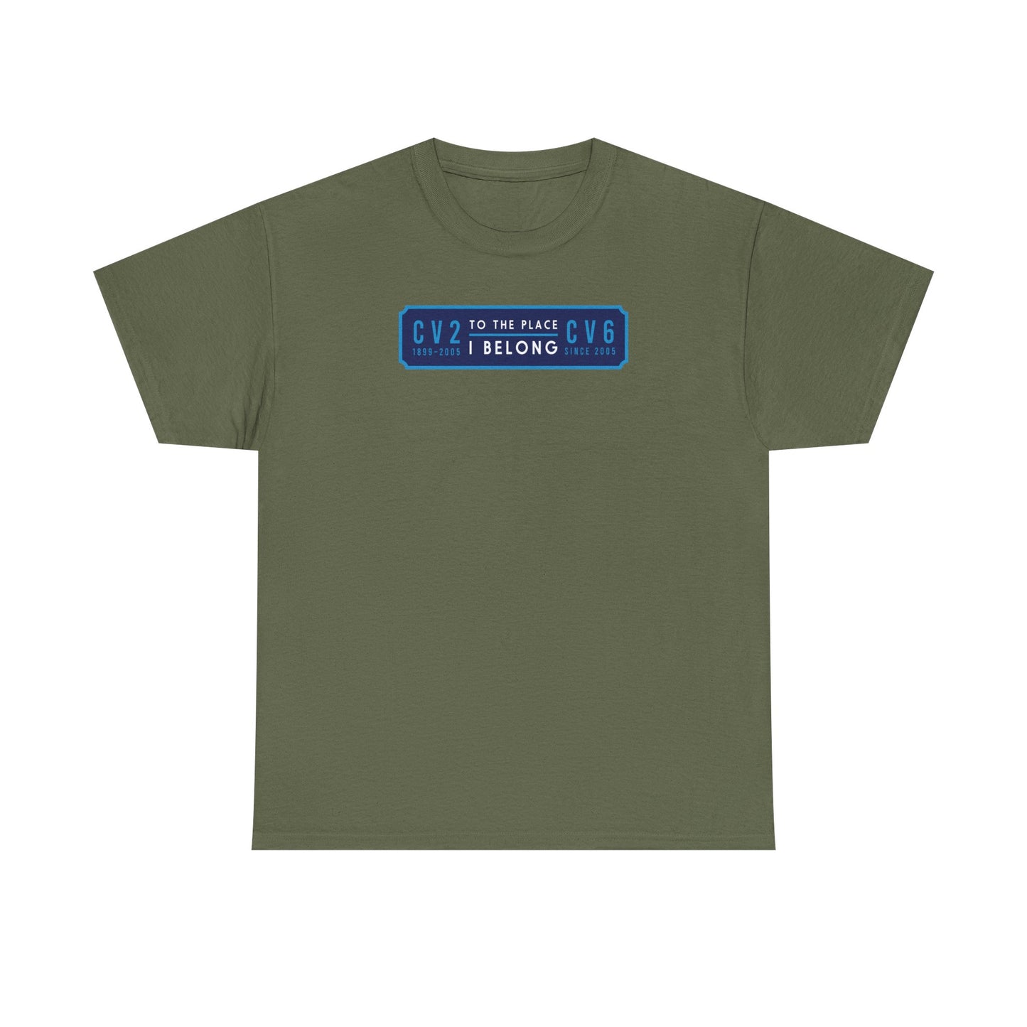 T shirt with navy blue badge (CV2-CV6)
