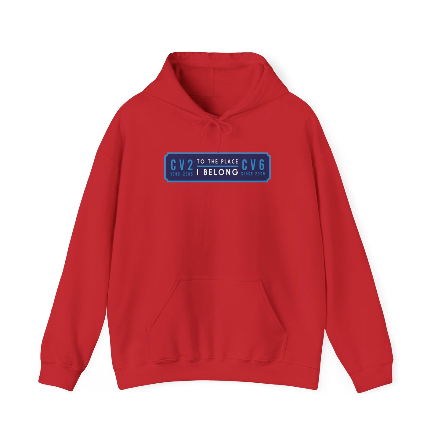 Hooded sweatshirt with navy blue badge (CV2-CV6)
