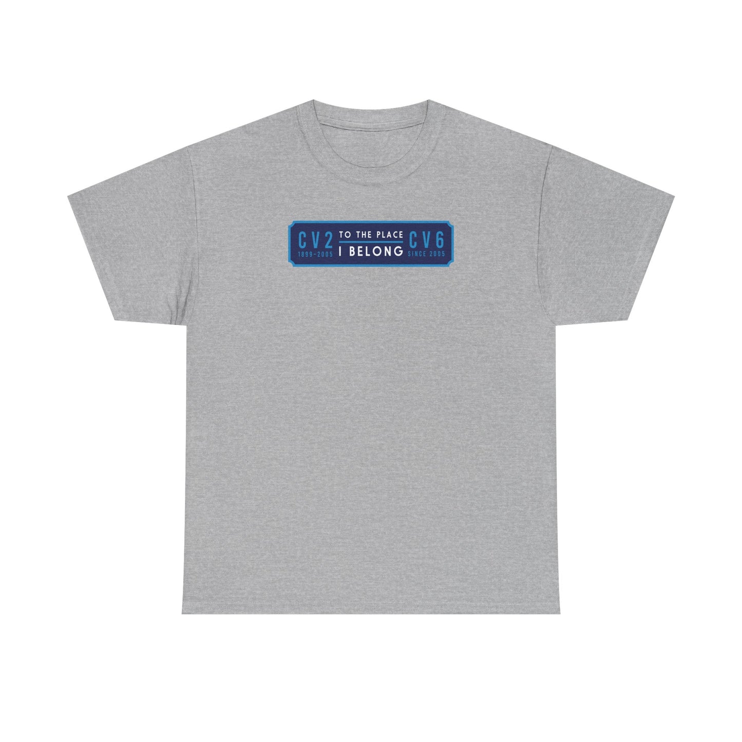 T shirt with navy blue badge (CV2-CV6)