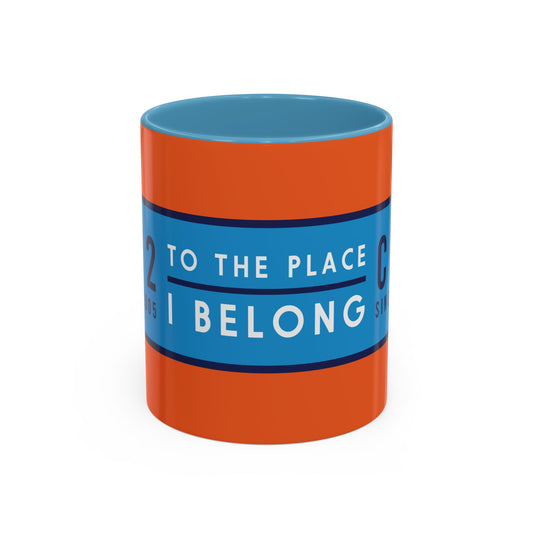 Orange and sky blue mug with sky blue badge (CV2-CV6)