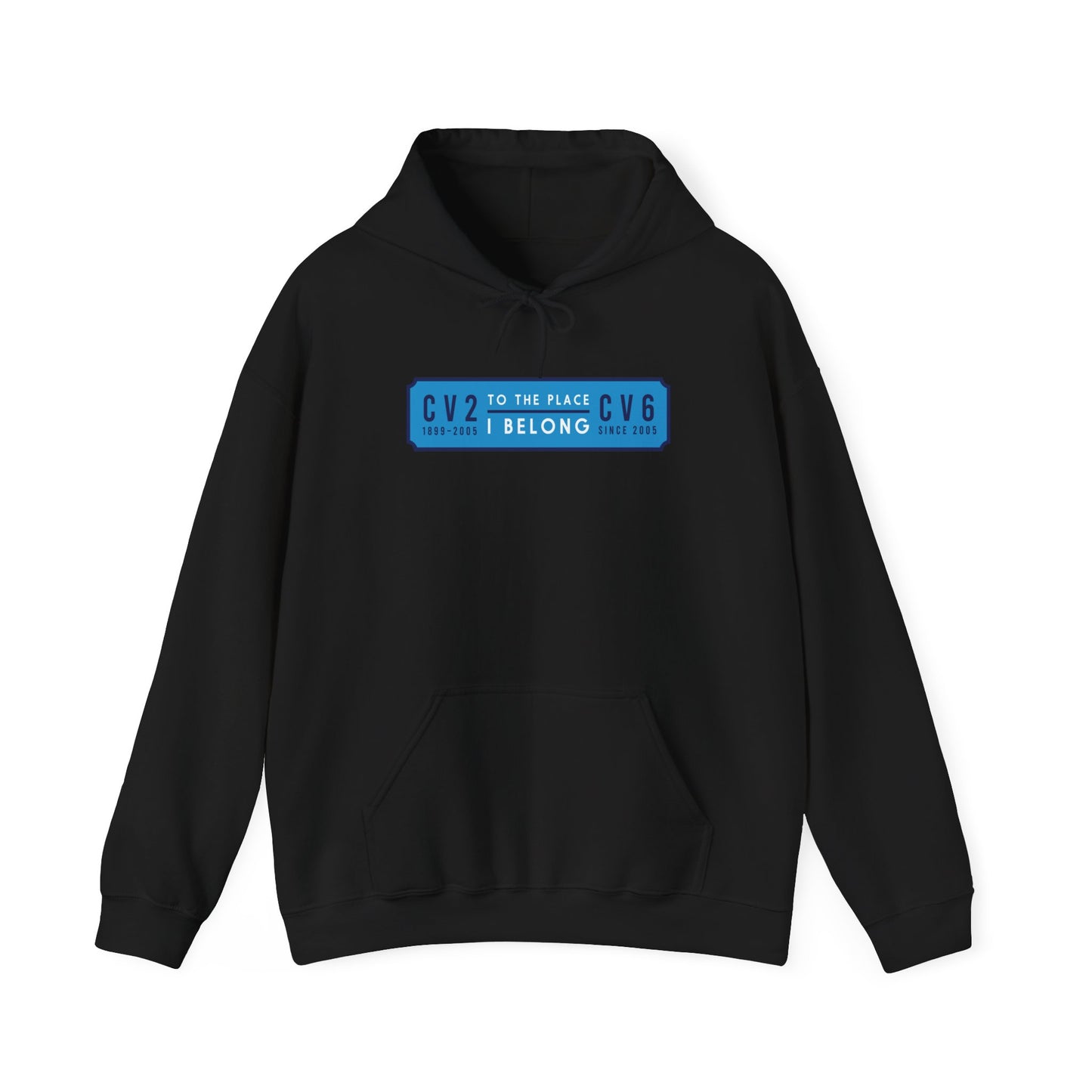 Hooded sweatshirt with sky blue badge (CV2-CV6)