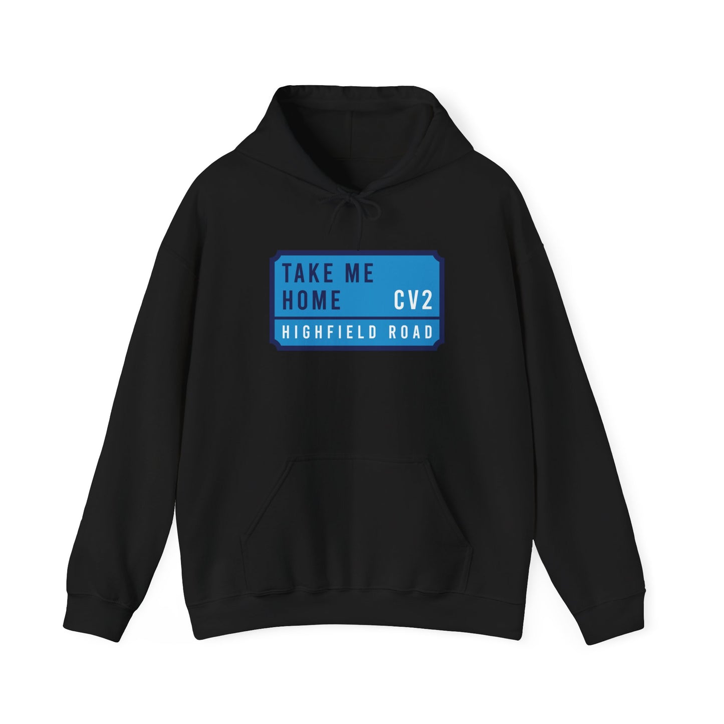 Hooded sweatshirt with sky blue badge (CV2)