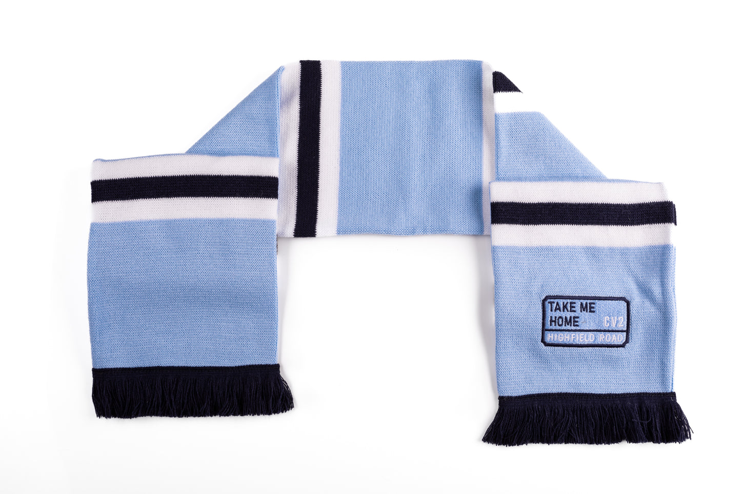 Sky blue scarf with sky blue embroidered badge (CV2)