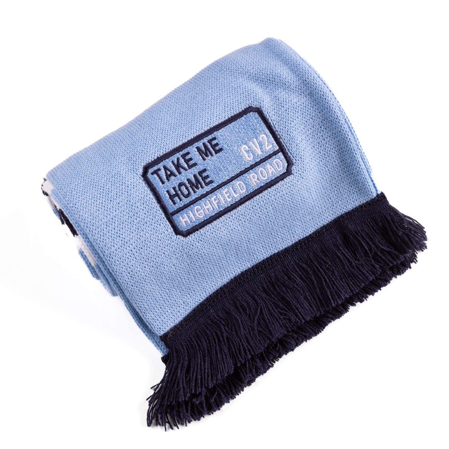 Sky blue scarf with sky blue embroidered badge (CV2)