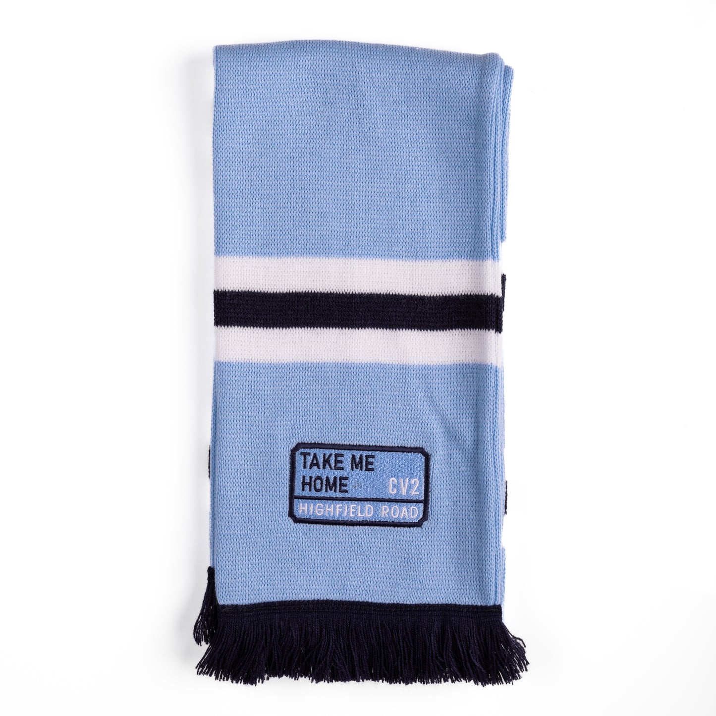 Sky blue scarf with sky blue embroidered badge (CV2)