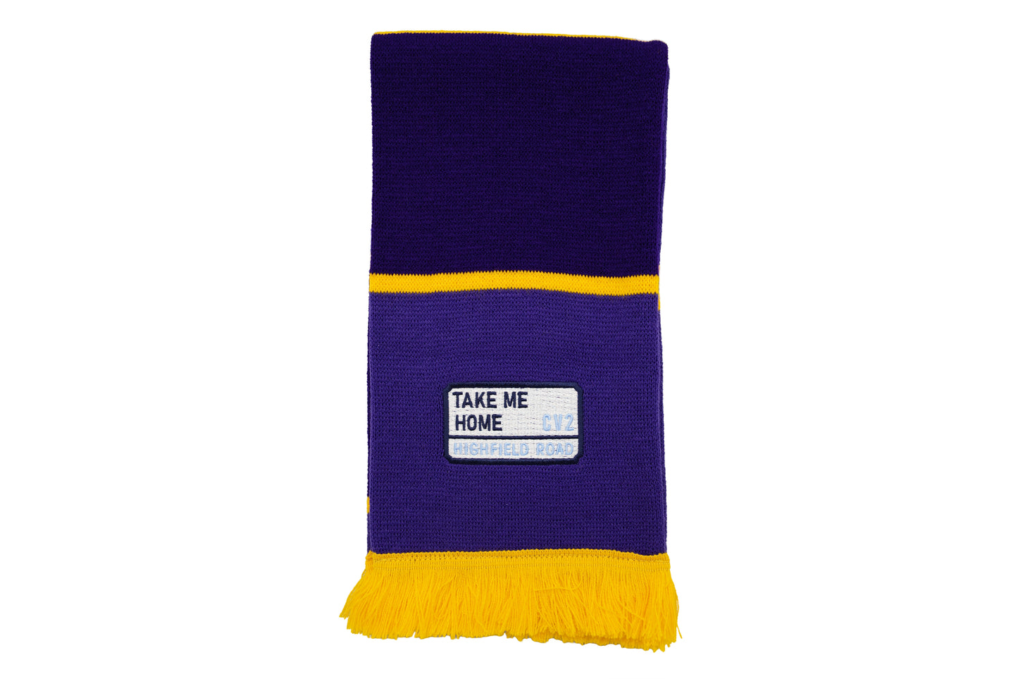 Purple scarf with white embroidered badge (CV2)