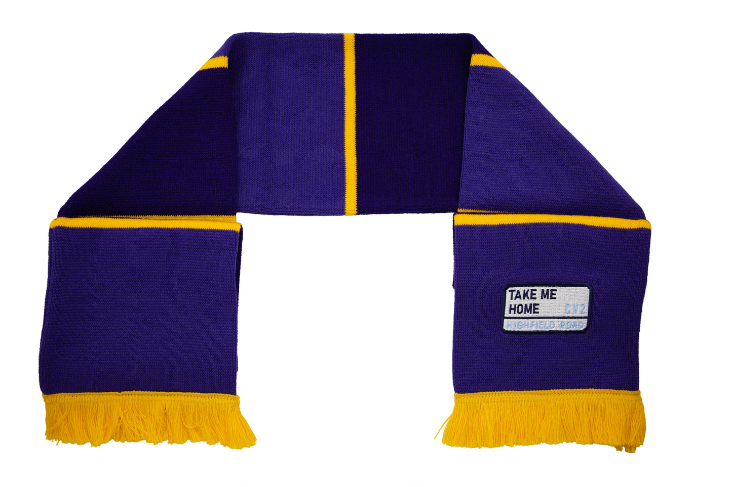 Purple scarf with white embroidered badge (CV2)