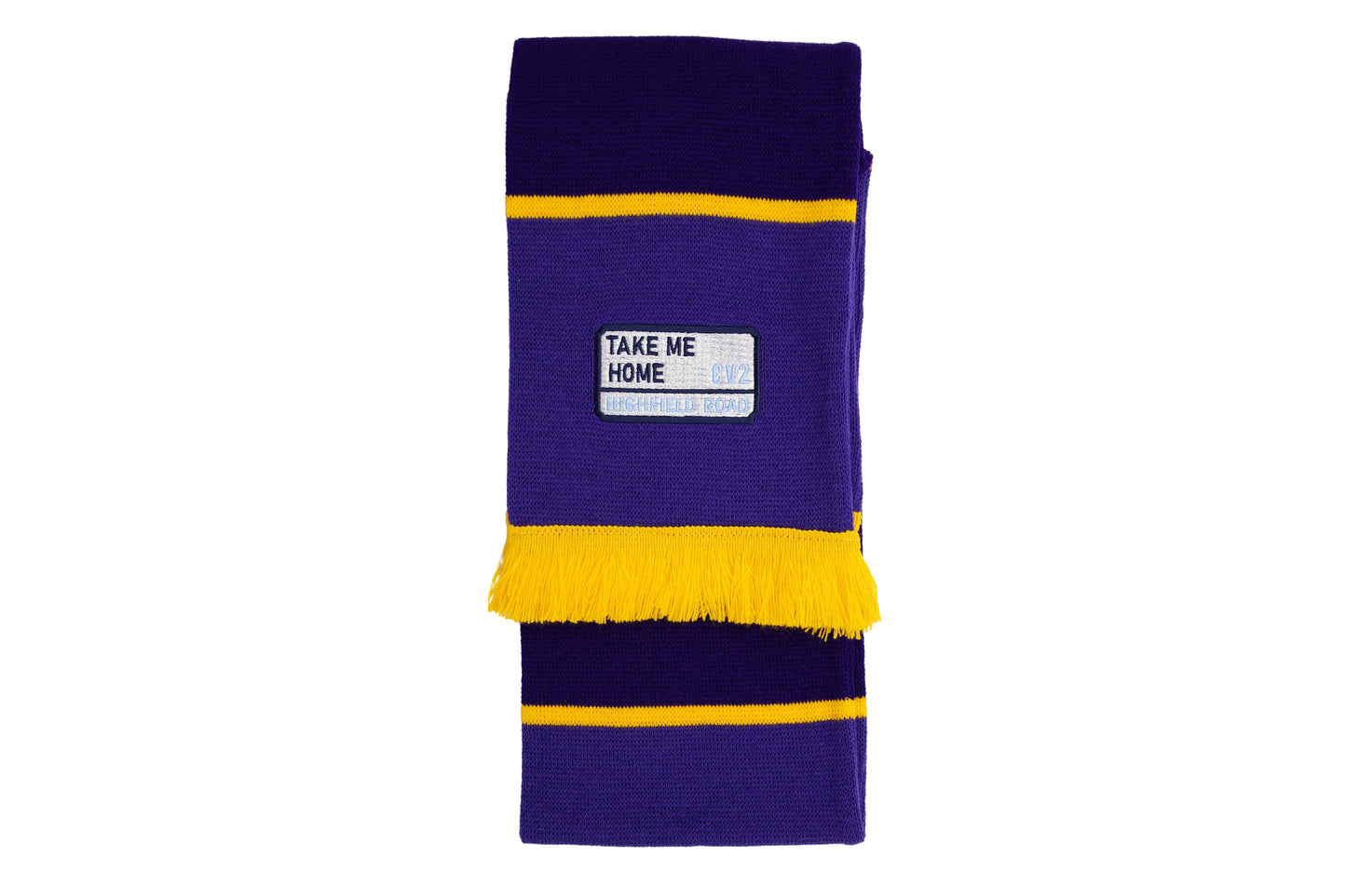 Purple scarf with white embroidered badge (CV2)